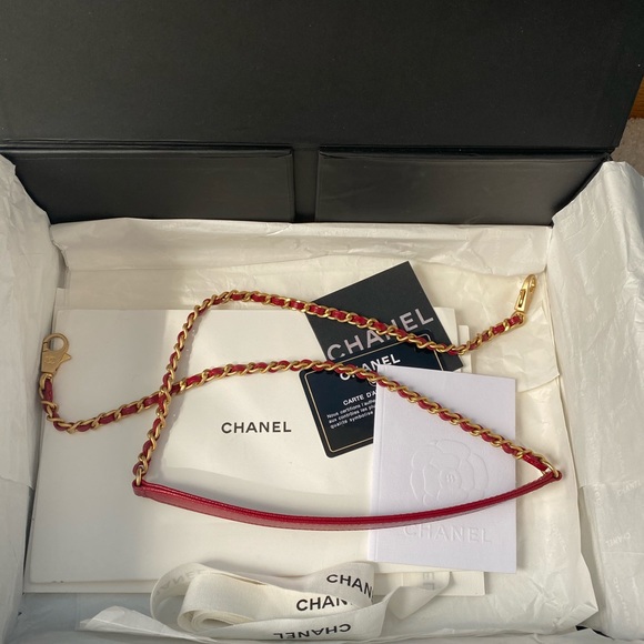 Chanel Caviar Red Mini Coco Handle Bag Lizard - Picture 4 of 12